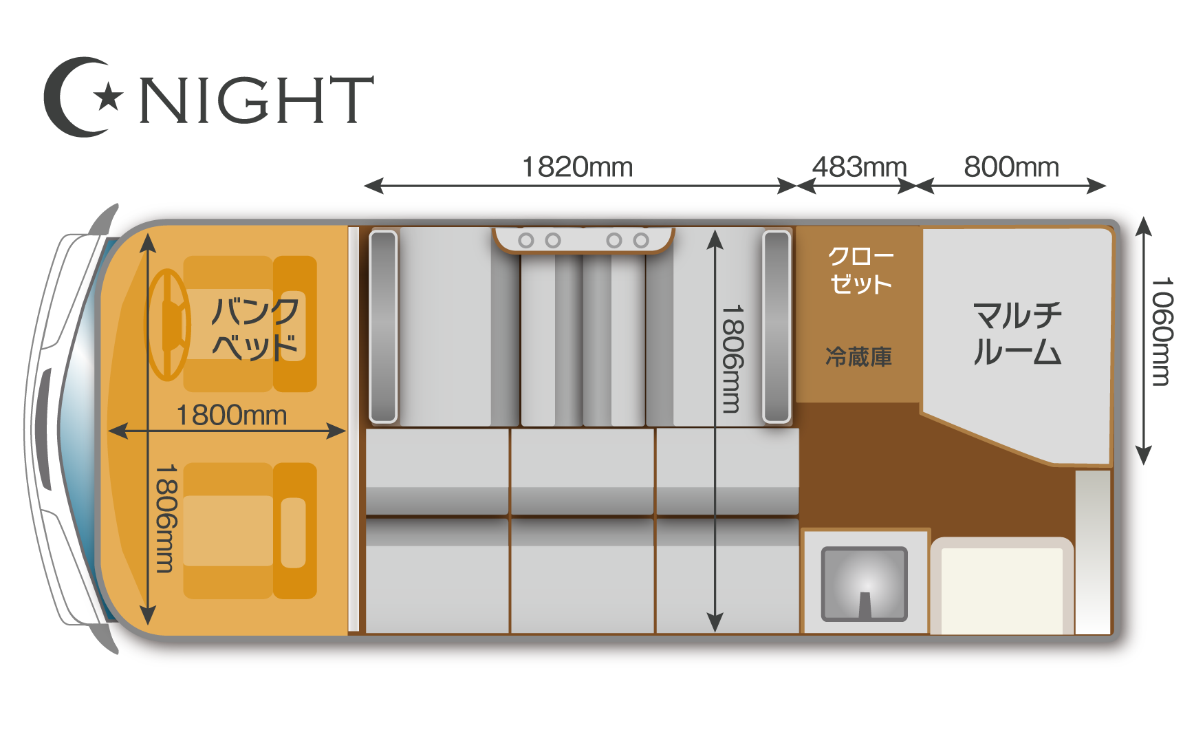 ジョリビータイプW就寝時のレイアウト