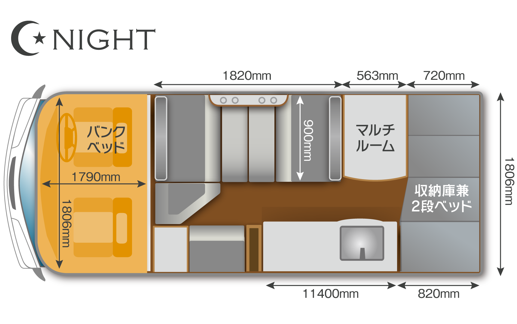 ジョリビータイプY就寝時のレイアウト